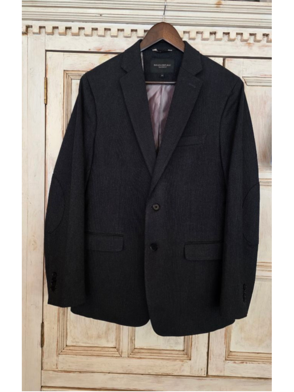 Men's Banana Republic Black Sport Coat & Blazer 40R with Elbow Patches